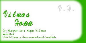 vilmos hopp business card